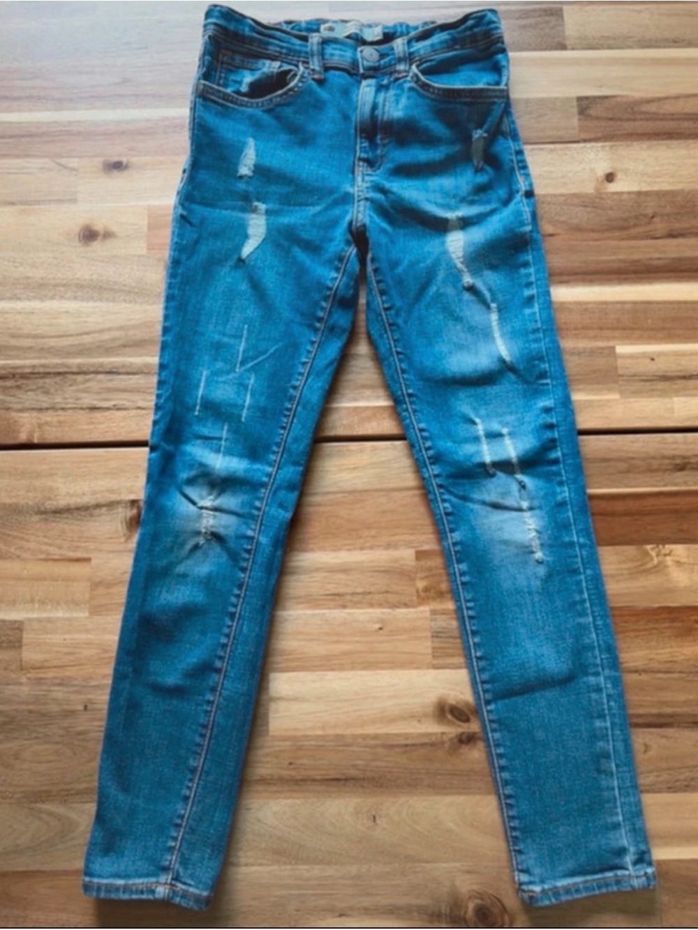 Levi’s Girls High Rise Super Skinny Distressed Blue Jeans